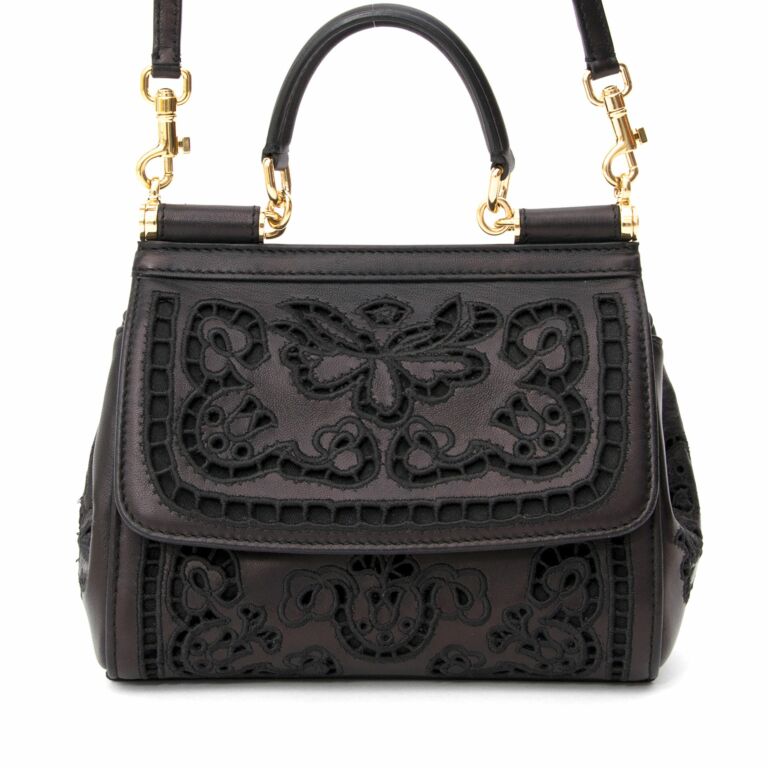Dolce & Gabbana Mini Sicily Bag Cutwork Napa Leather ○ Labellov ○ Buy and  Sell Authentic Luxury