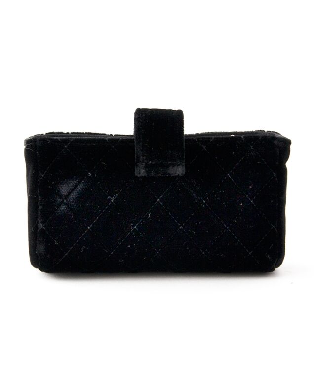 Chanel - 2015 Velvet Embellished Butterfly Minaudiere Black Cc Clutch