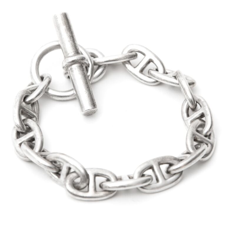 Silver Hermes Chaine d'Ancre Anchor Bracelet – Designer Revival