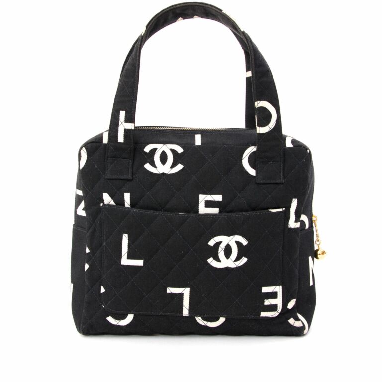 Chanel Black Quilted Fabric Logo Tote ○ Labellov ○ Buy and Sell Authentic  Luxury