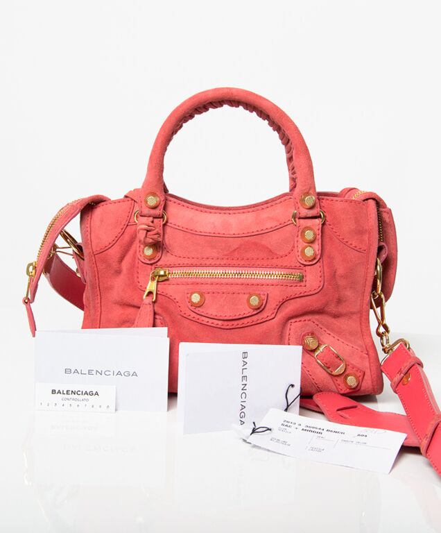Balenciaga mini city suede cheap
