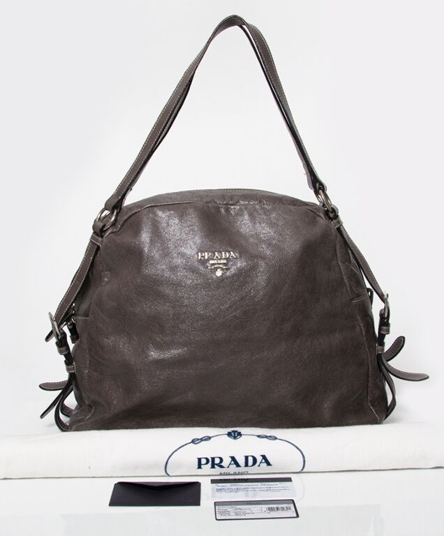 Prada Bandoliera Anthracite Saffiano Shoulder Bag Labellov