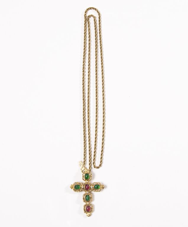 Vintage dior cross pendant necklace collier Labellov Buy and Sell Authentic Luxury