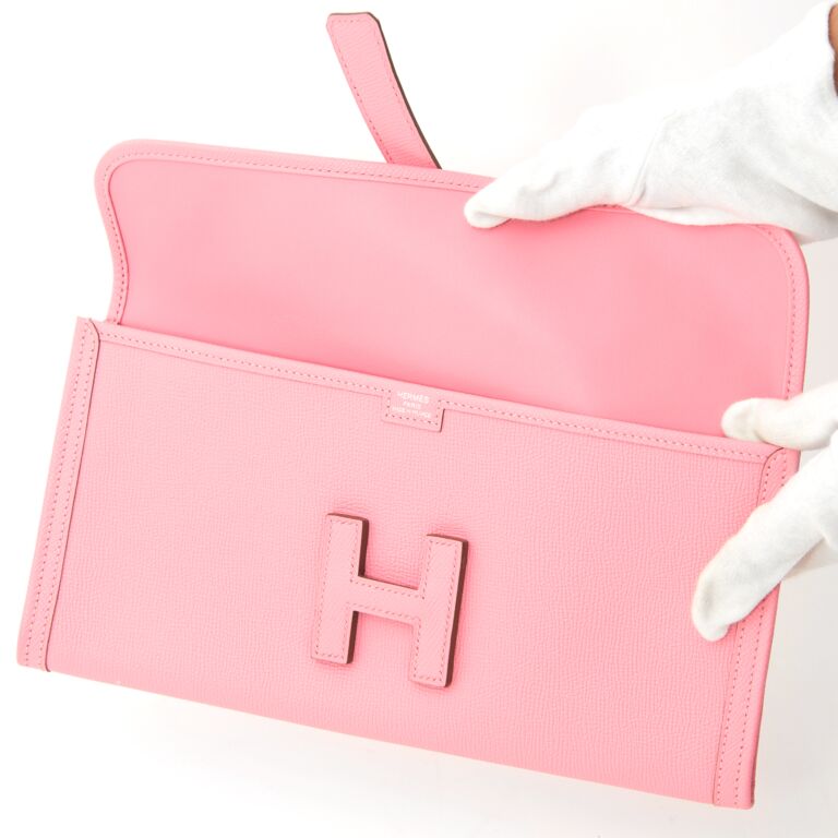 Brand new Hermes Jige Elan Clutch 29 - Rose Pourpre Pink Swift