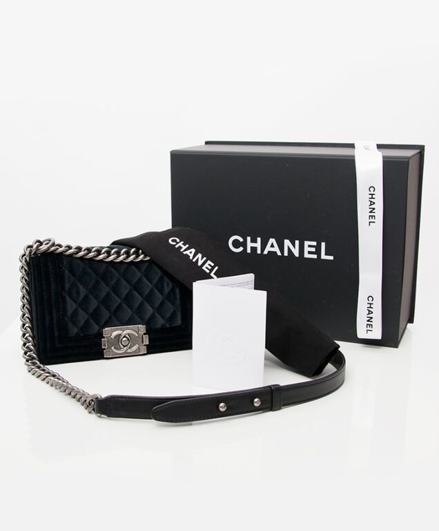 Chanel Black Velvet Bag - 32 For Sale on 1stDibs