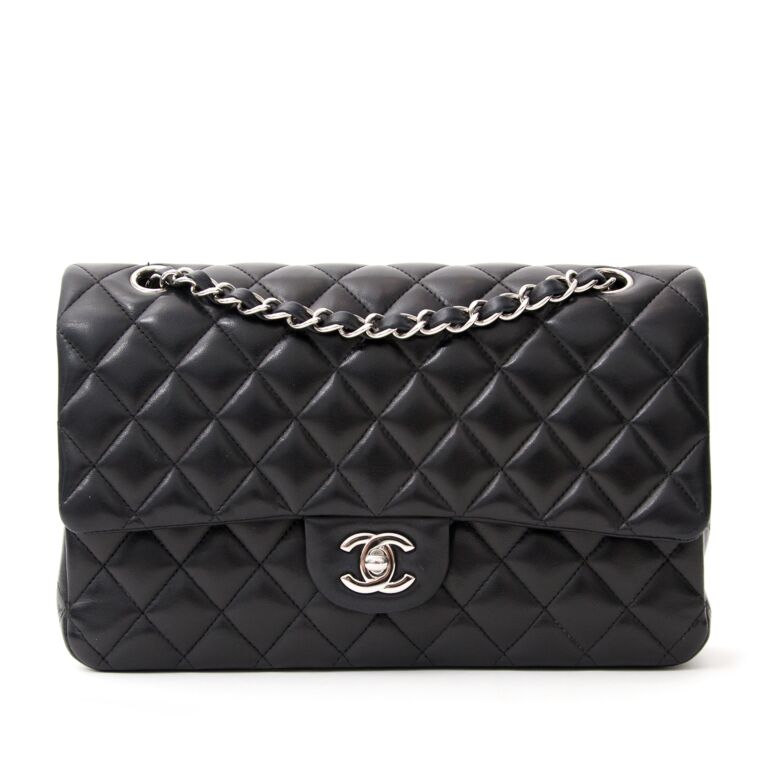Chanel wrinkled Lambskin wild stitched flap large bag with silver tone  hardware