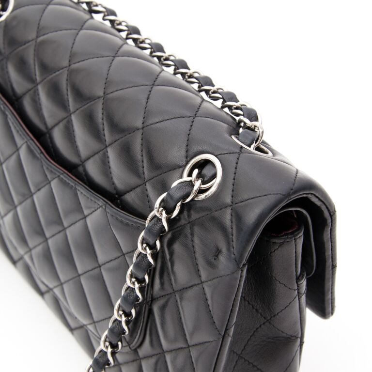 Chanel Chanel Gray Quilted Wool & Brown Leather Shoulder Flap Bag