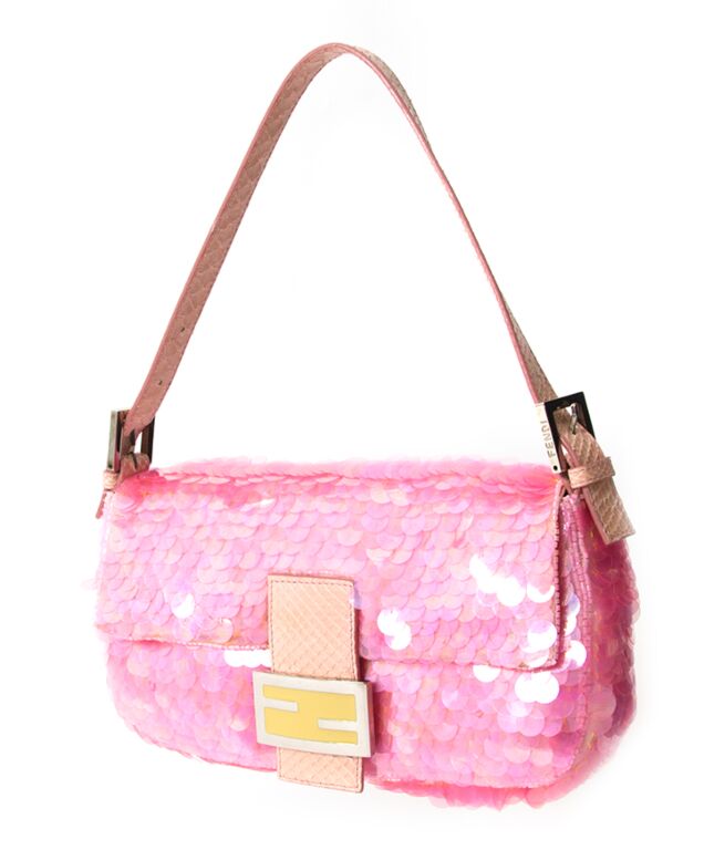 Fendi, Bags, Vintage Pink Sequin Baguette