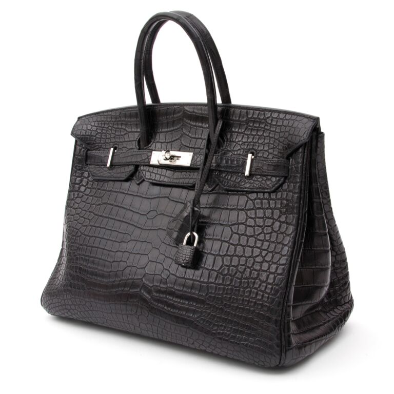 Hermes Crocodile Birkin 35 Black - THE PURSE AFFAIR