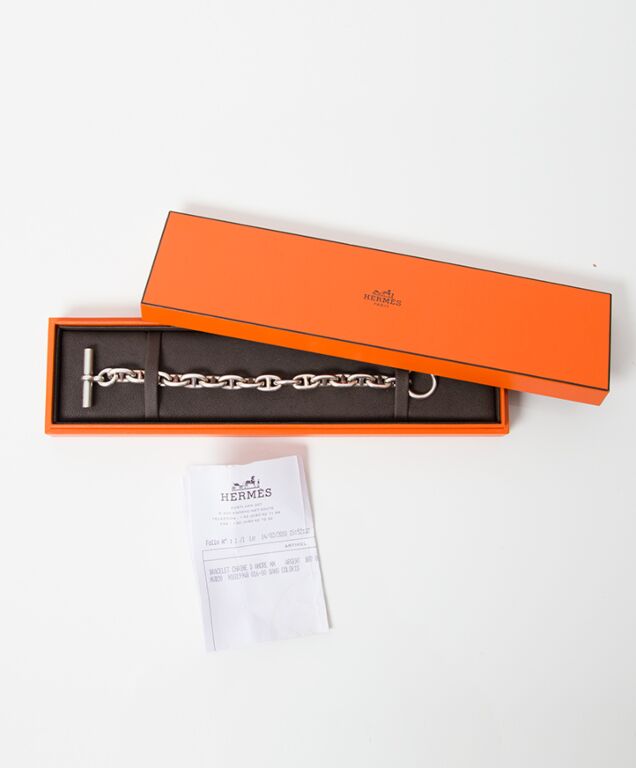 Silver Hermes Chaine d'Ancre Anchor Bracelet – Designer Revival