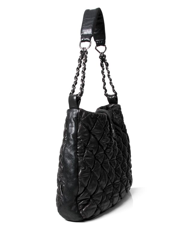 Chanel Bubble Quilted Hobo Flap Bag