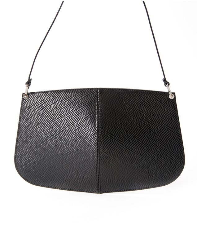 leather demi lune pochette