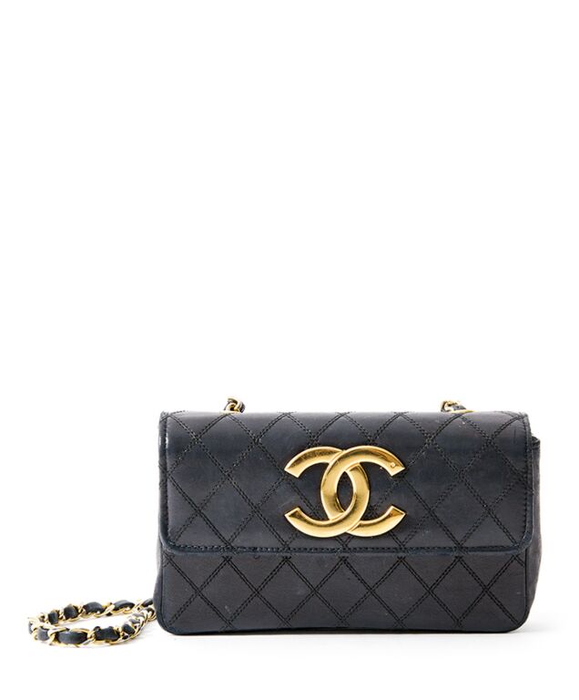 Classic Quilted So Black Lambskin Square Mini Flap