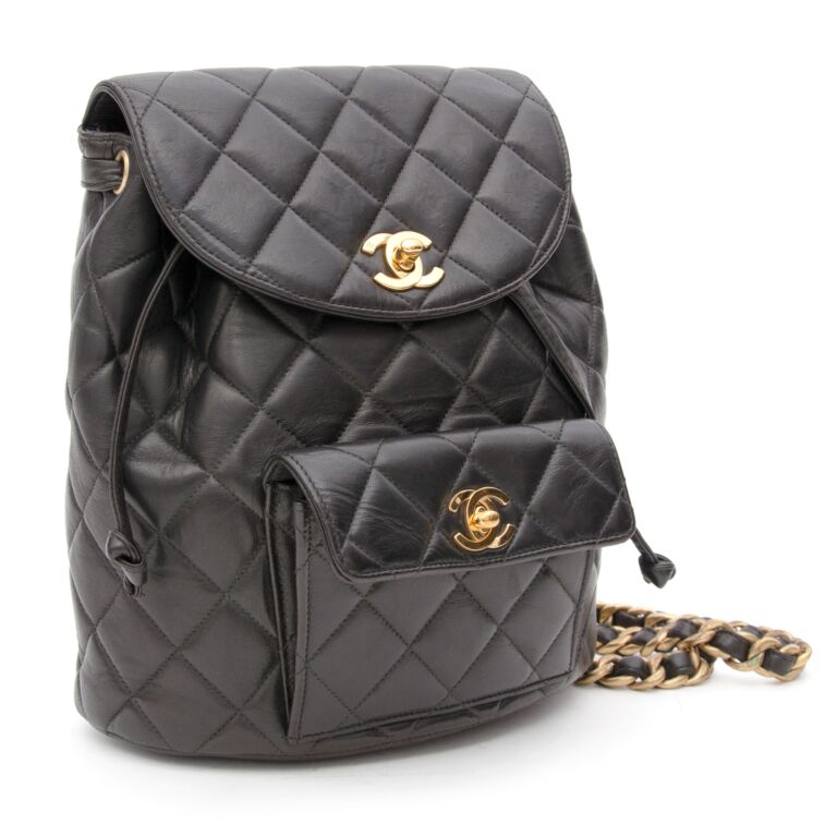Chanel vintage quilted backpack discount
