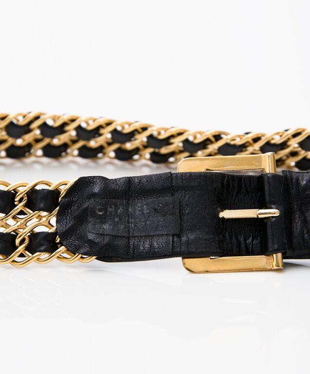 Chanel Gold Chain & Leather Belt ○ Labellov ○ Buy and Sell