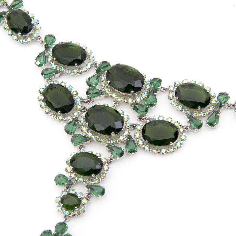 VINTAGE Black Emerald-Cut Resin Stone Statement Necklace, GoldToned | eBay