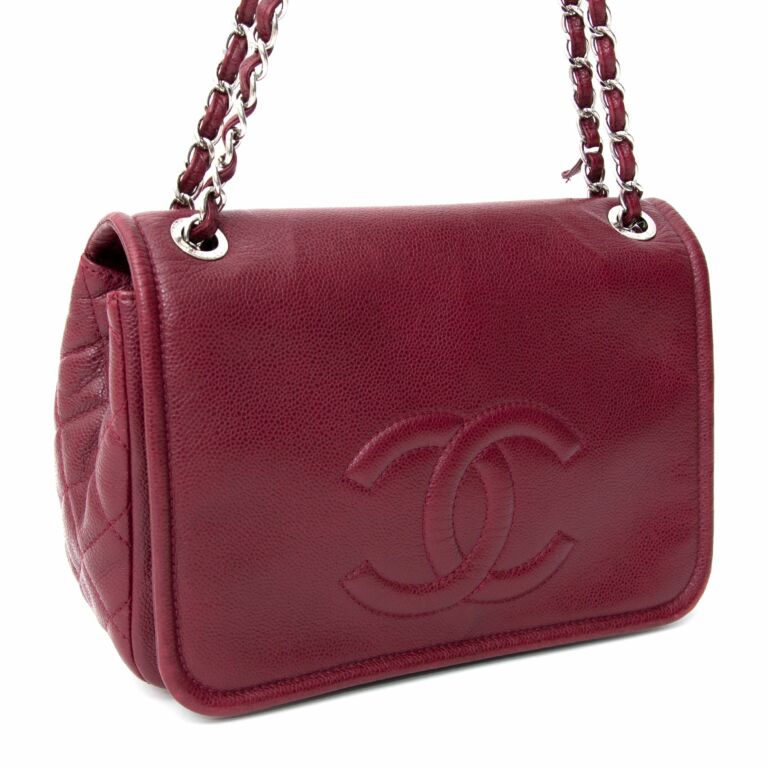 Red Chanel CC Timeless Lambskin Leather Single Flap Bag – Designer Revival