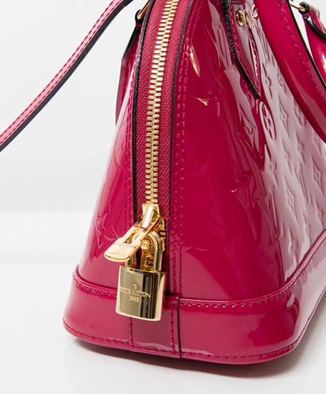 Louis Vuitton Alma Vernis Bb Rose Indien Red Patent Leather