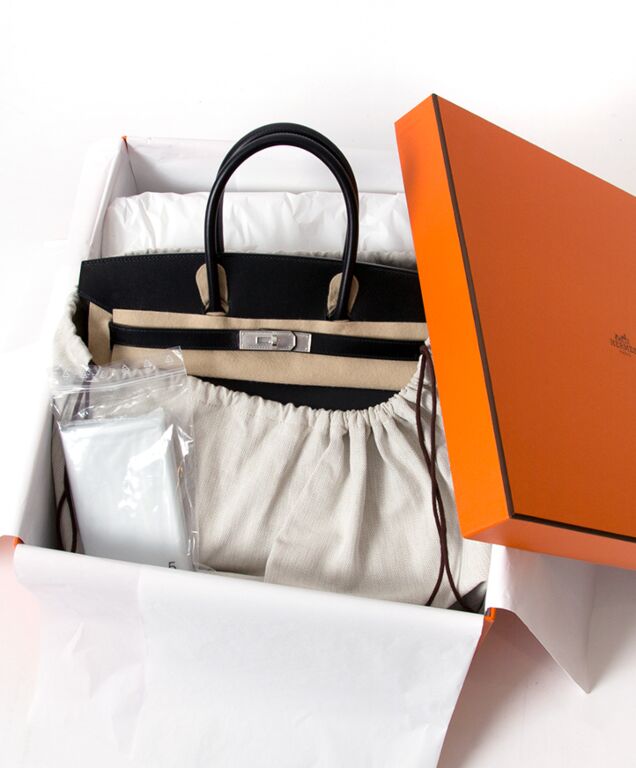 Hermès Birkin 35 Guilloche Veau Box PHW ○ Labellov ○ Buy and