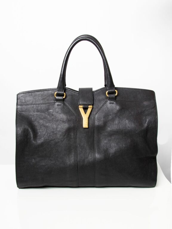 Yves Saint Laurent Medium Cabas ChYc Black ○ Labellov ○ Buy and