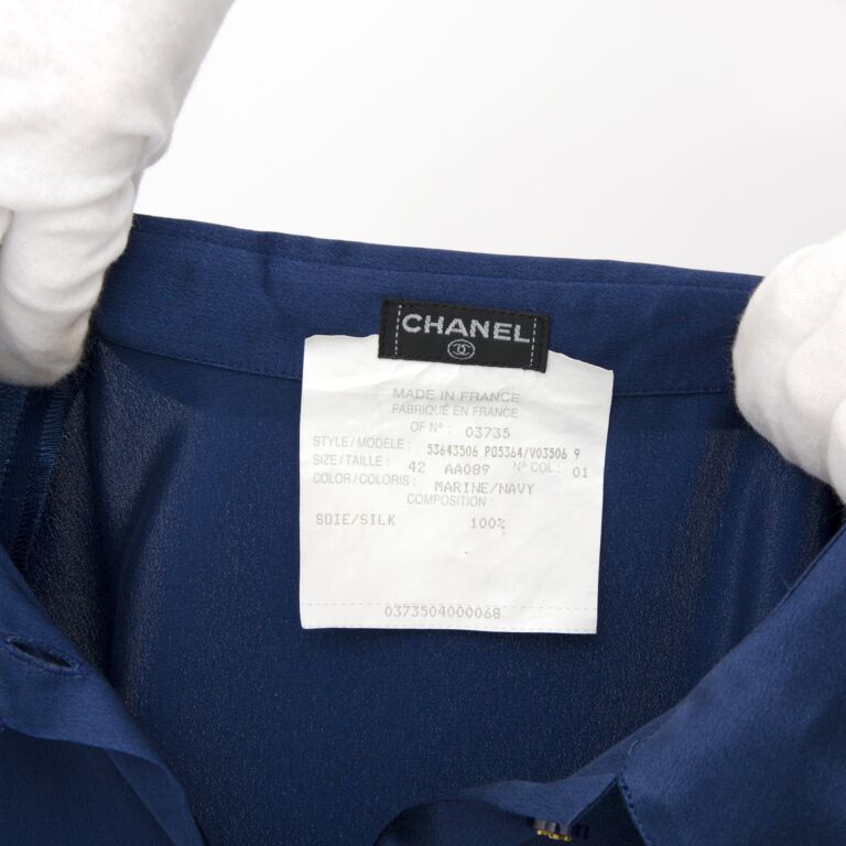 Chanel Navy Blue Blouse ○ Labellov ○ Buy and Sell Luxury