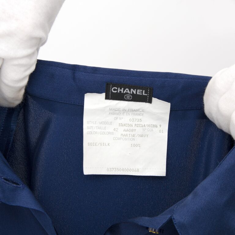 chanel blue blouse