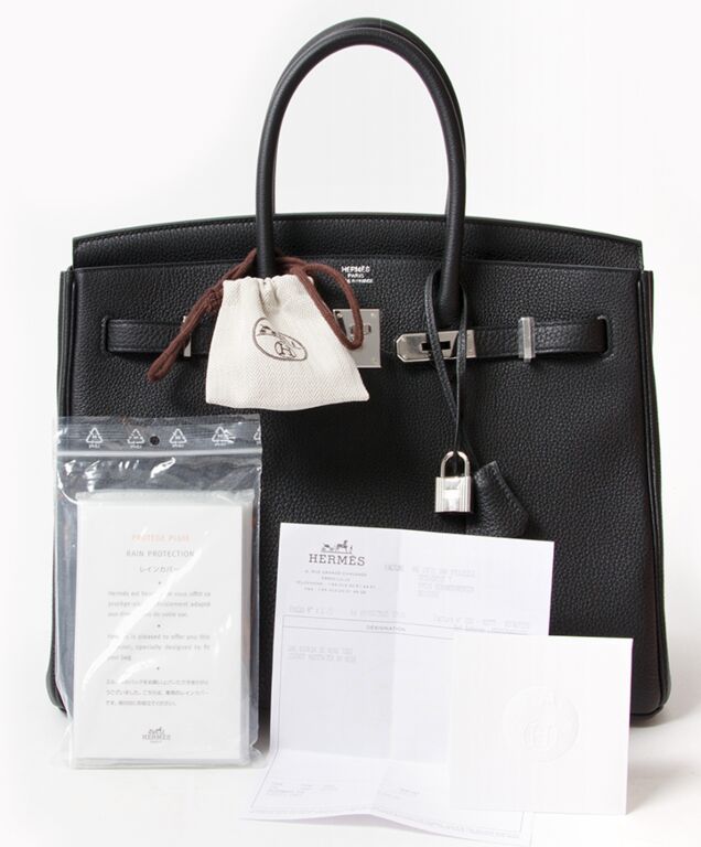 Hermes Birkin Bag 35cm Black Togo Palladium Hardware