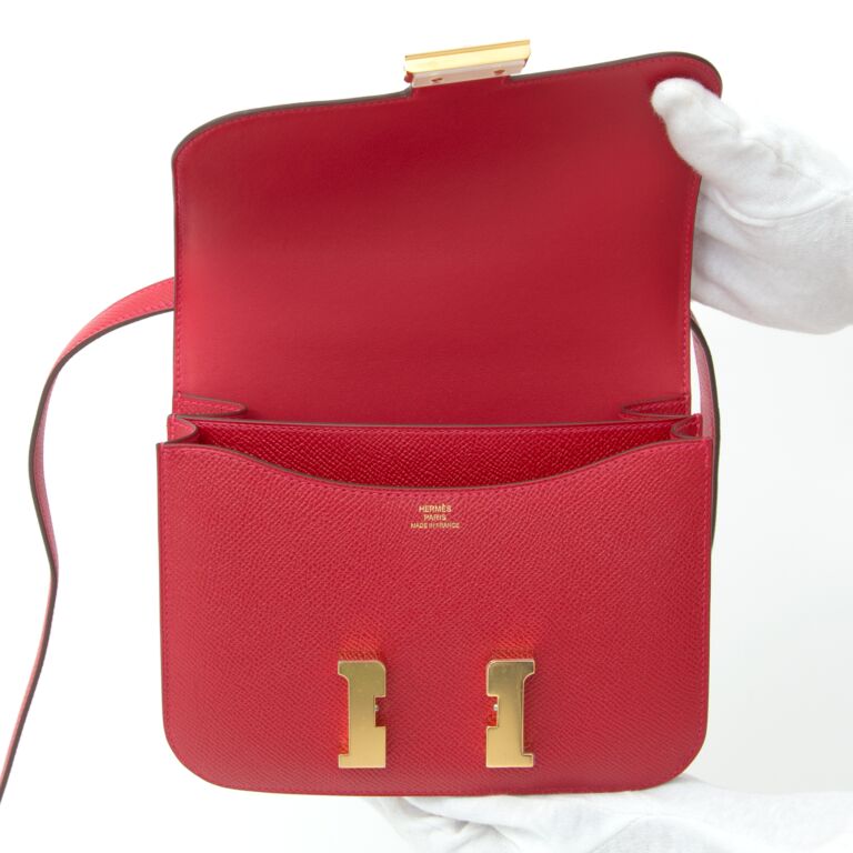 Storebought BRAND NEW Hermès Mini Constance III Veau Epsom Rouge Casaque ○  Labellov ○ Buy and Sell Authentic Luxury
