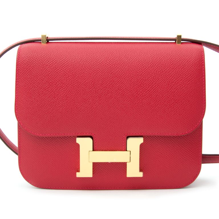 Hermes Kelly Sellier Bag 25cm Rouge H Contour Epsom Gold Hardware