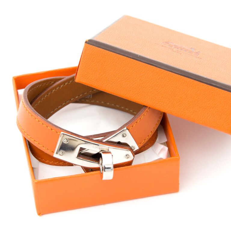 Hermes Hermes Orange Small Shopping Bag + Box for Bracelet