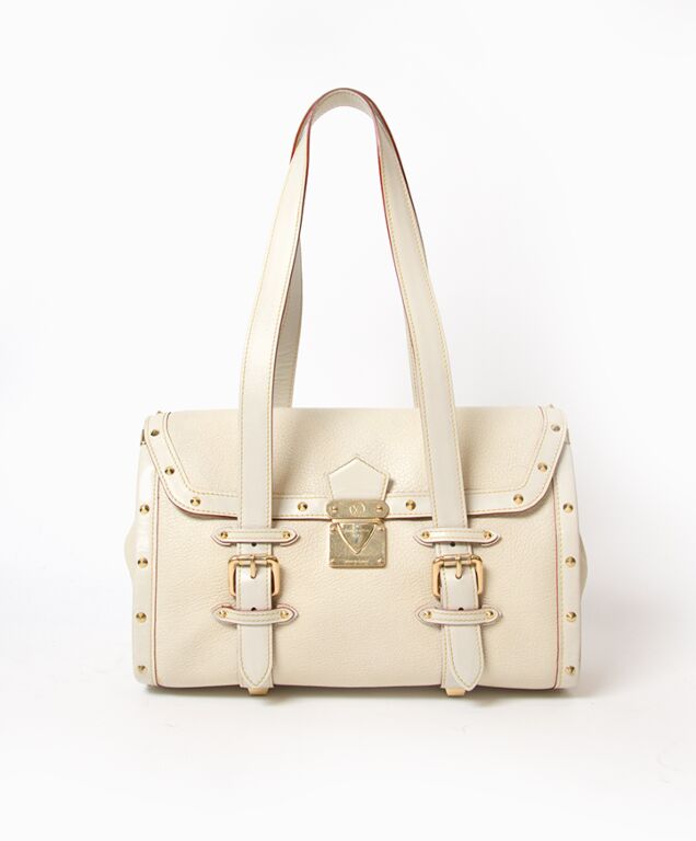 Louis Vuitton White Suhali Leather L'epanoui Pm ref.614537 - Joli