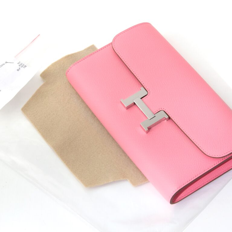 Authenticated Used Hermes Constance Long Rose Jaipur Wallet Epson