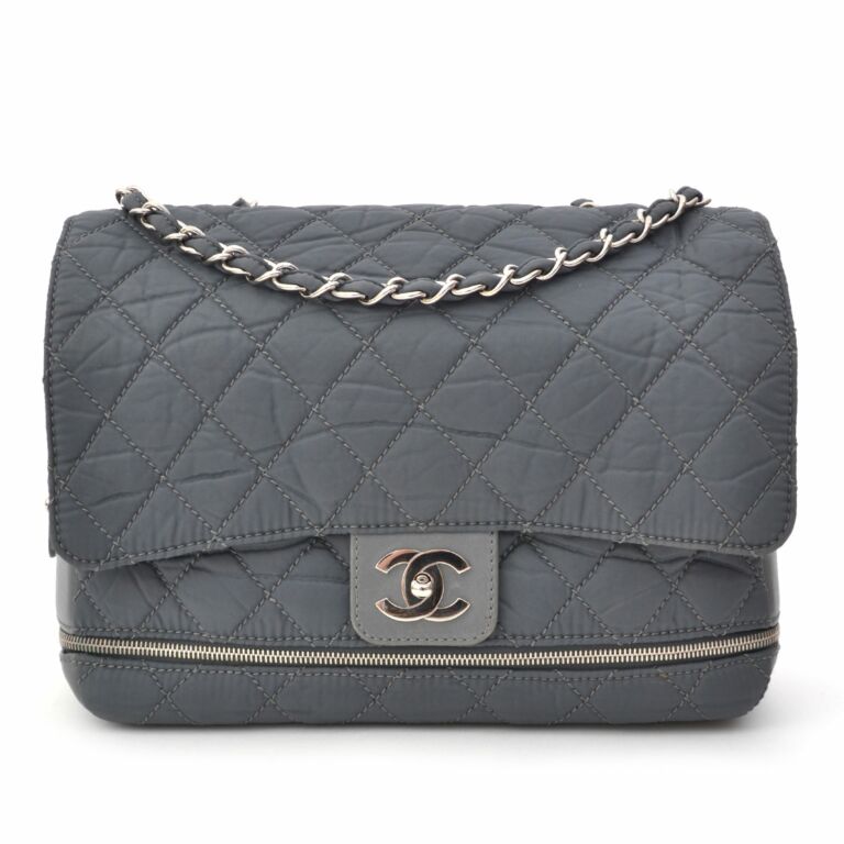 chanel grey flap