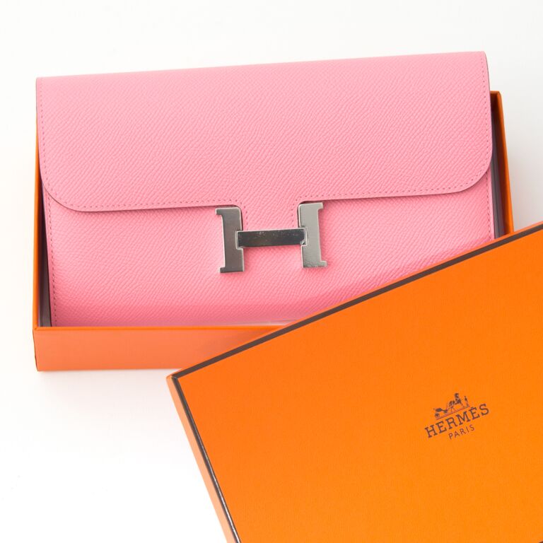 Hermès Hermès Constance Long Veau Epsom Leather Long Wallet-Rose