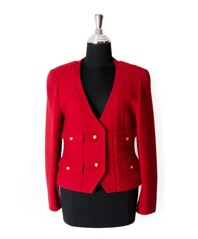 Chanel Red Tweed Jacket ○ Labellov ○ Buy and Sell Authentic Luxury