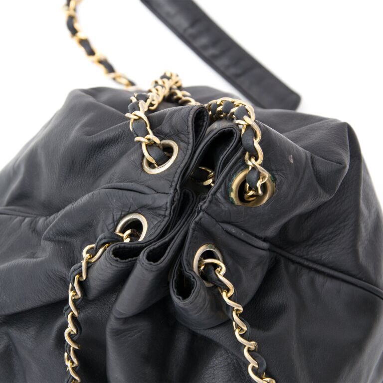 Chanel 90s Gold Lambskin Bucket Bag - Vintage Lux