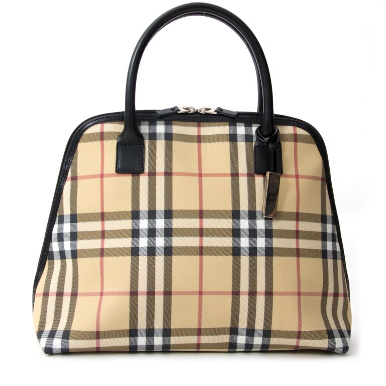 Burberry, Bags, Authentic Burberry Haymarket Satchel Purse Alma Style Bag  Zipper Plaid