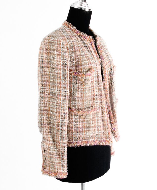 Pink chanel cheap tweed jacket