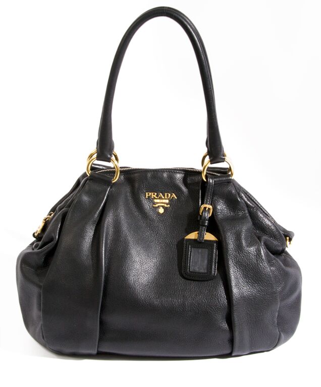 Prada Black Leather Top Handle Bag ○ Labellov ○ Buy and Sell Authentic  Luxury