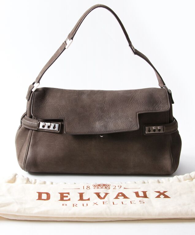 Delvaux Temp te Shoulder Bag in Taupe Labellov Buy and Sell