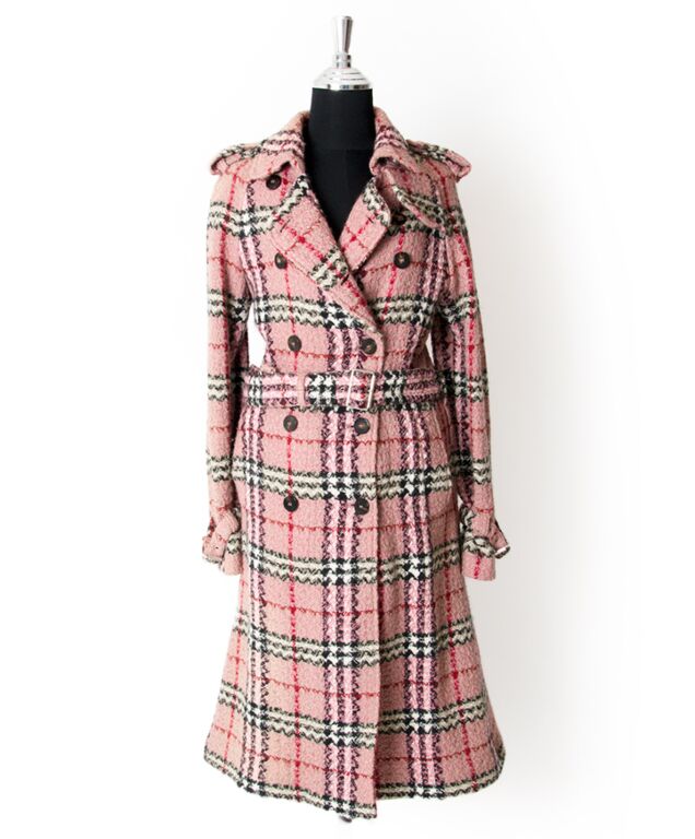 Burberry Pink Checkered Trench Coat Labellov Buy and Sell