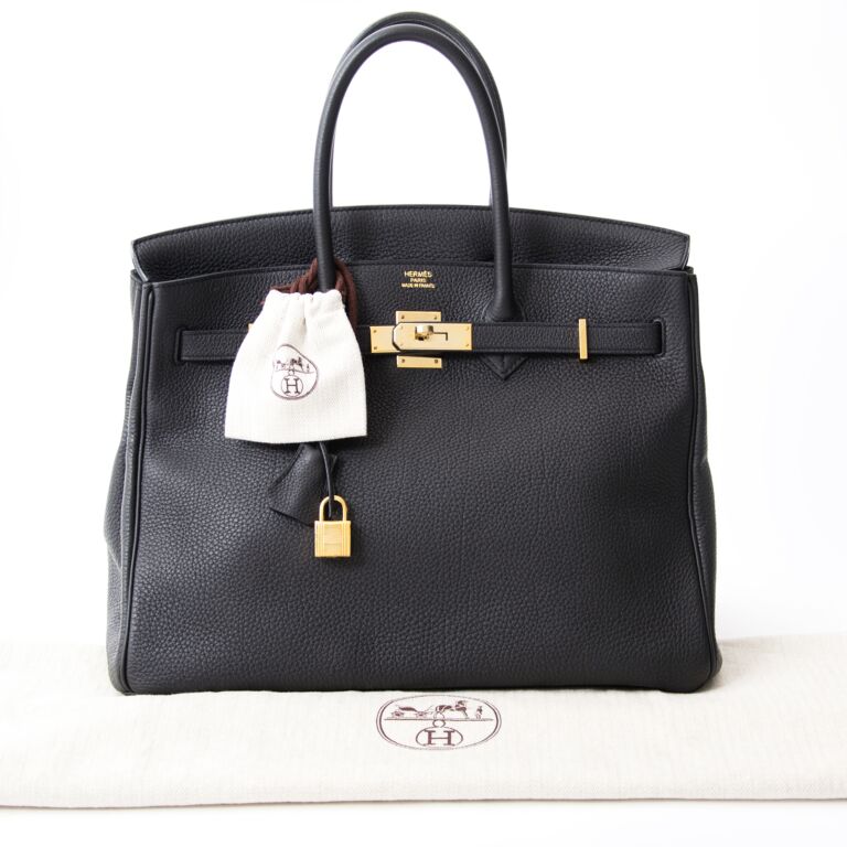 Hermes Birkin Black 35 Togo Leather w/Original Box and Invoice