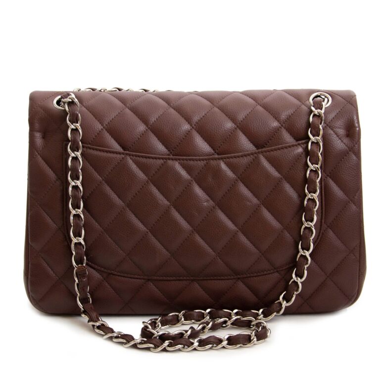 Chanel Chocolate Brown Caviar Classic Jumbo Flap Bag ○ Labellov