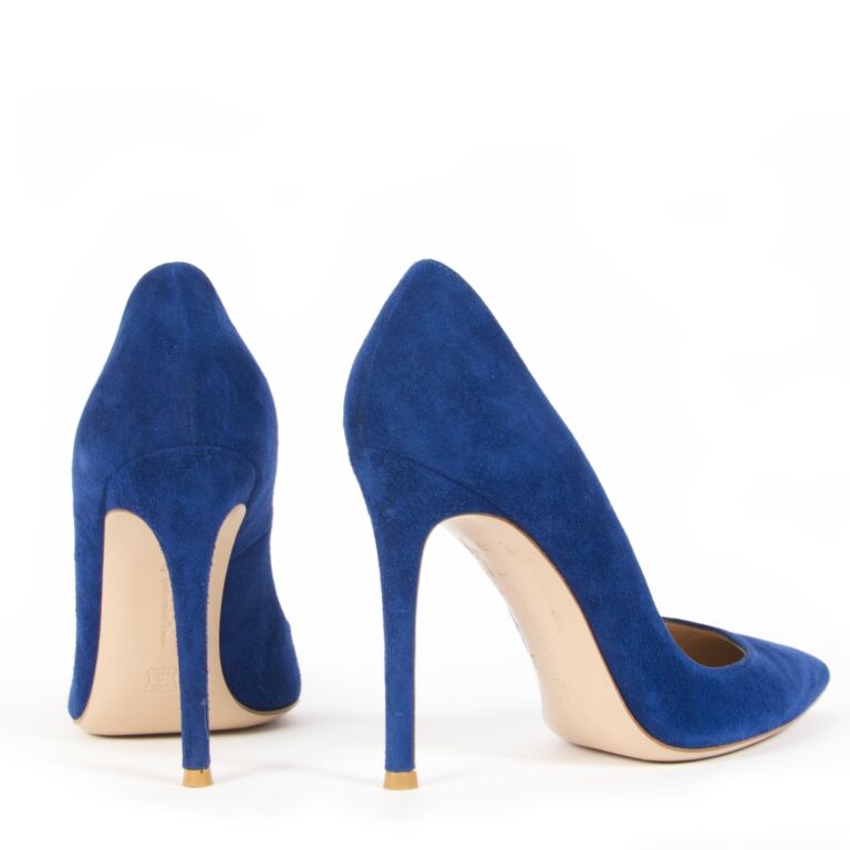 Gianvito Rossi Suede Cobalt Blue Pumps 37 Labellov Buy and Sell Authentic Luxury