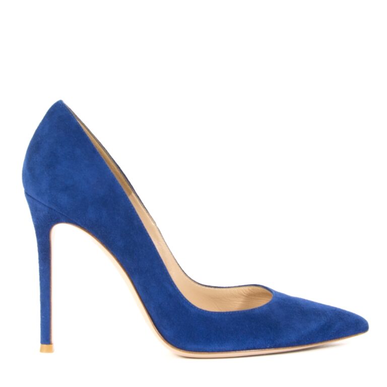 Cobalt blue suede pumps deals