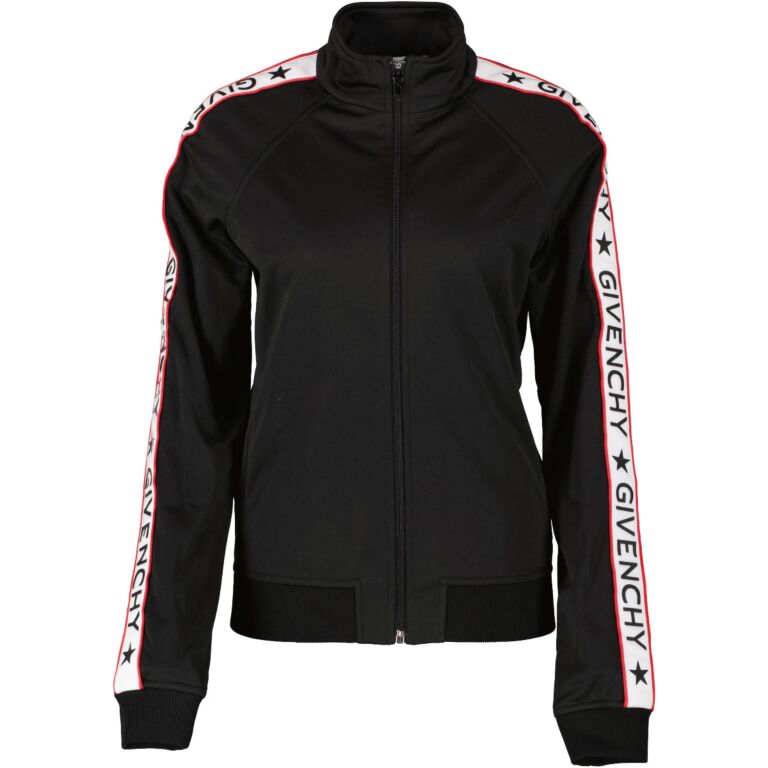 Givenchy Black Logo Stripe Tracksuit Jersey Jacket Size 38