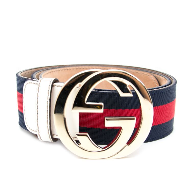 Gucci Blue and Red Belt Labellov Buy and Sell Authentic Luxury