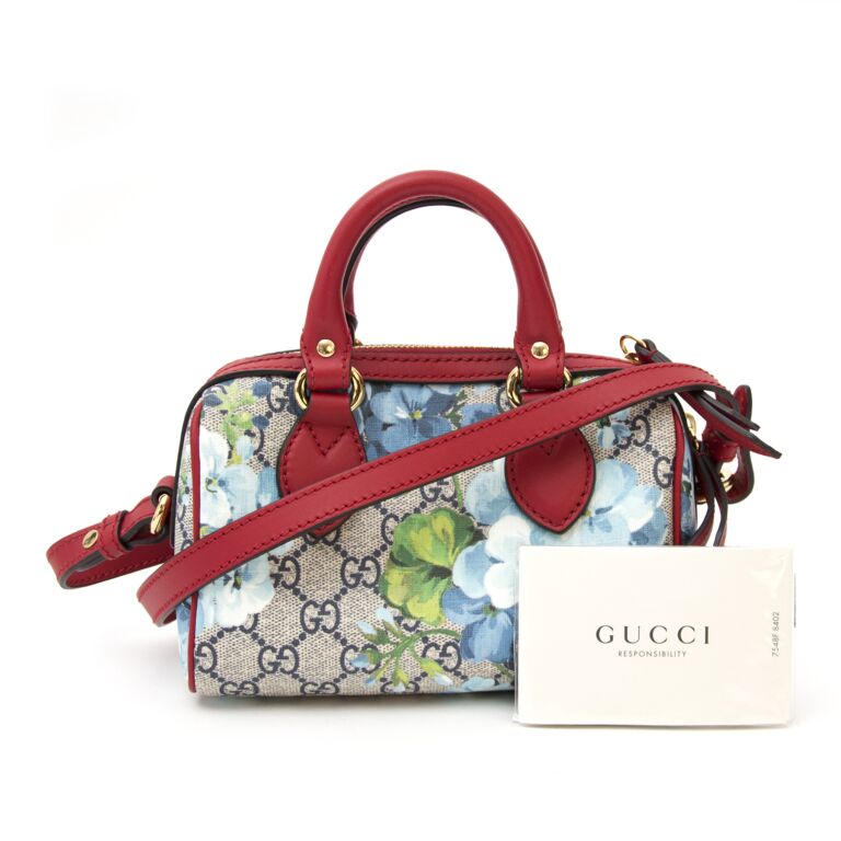 Gucci Mini Boston Bloom Supreme ○ Labellov ○ Buy and Sell