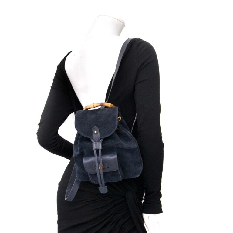 Gucci Backpack Bamboo Handle Mini Blue ○ Labellov ○ Buy and Sell