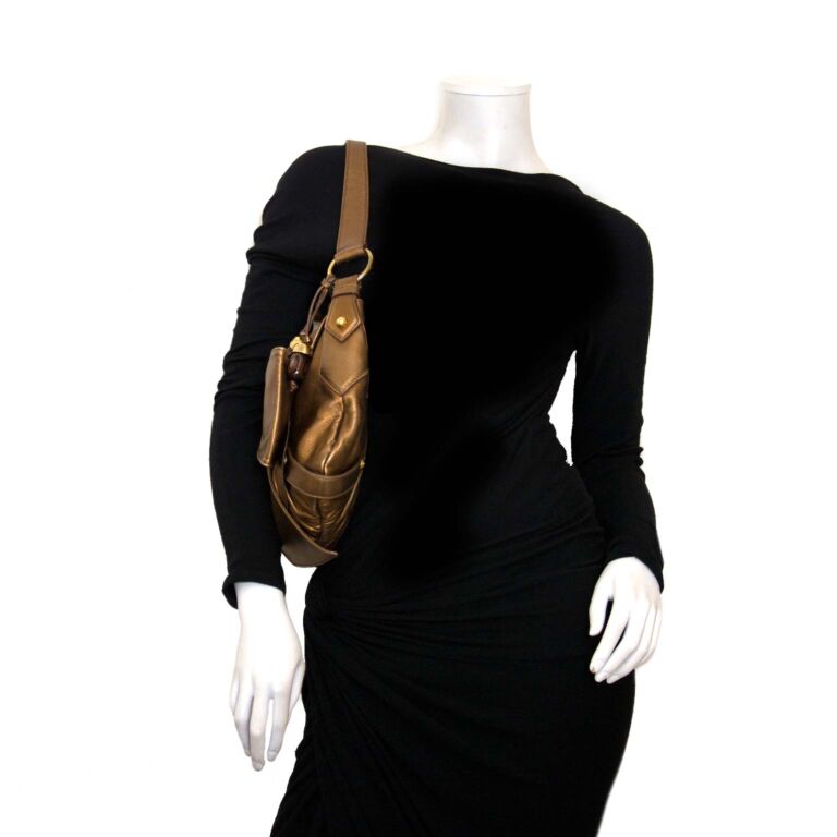バッグ Yves Saint Laurent Sac Bow Shoulder Bag Yves Saint Laurent Metallic Bronze Bow Shoulder Bag